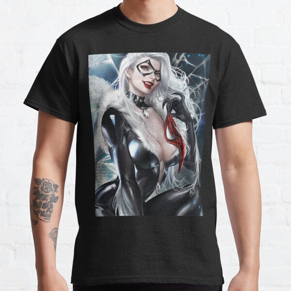 black cat spiderman shirt