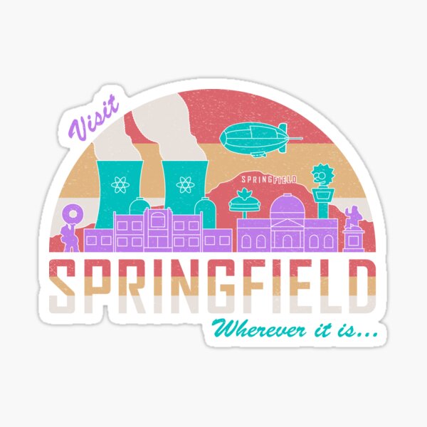 Visita Springfield Pegatina
