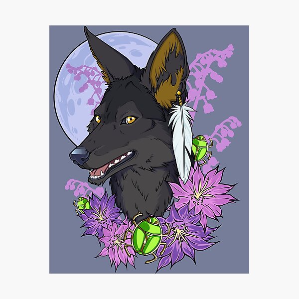 Item preview, Black Jackal Magenta Moon Anubis  designed and sold by cybercat.