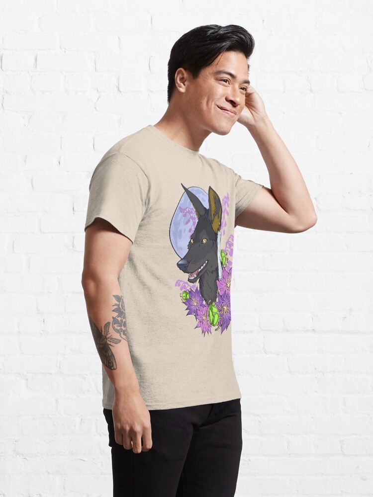 Alternate view of Black Jackal Magenta Moon Anubis Classic T-Shirt
