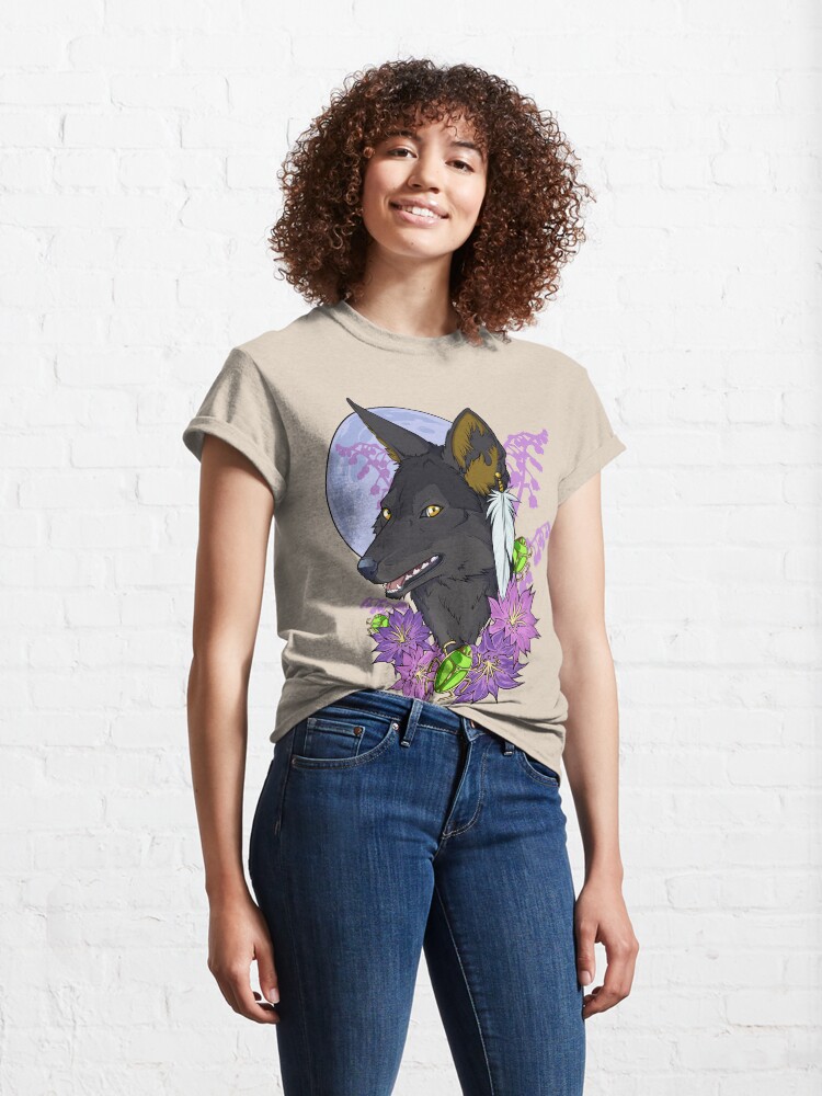 Alternate view of Black Jackal Magenta Moon Anubis Classic T-Shirt