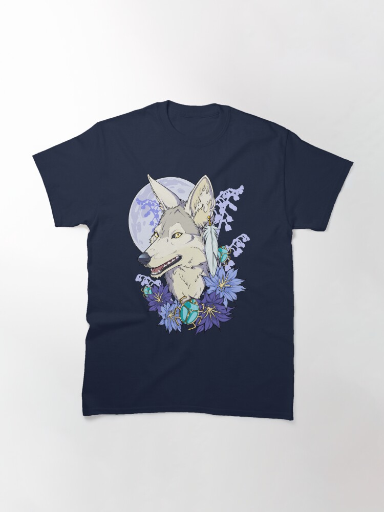 Thumbnail 3 of 7, Classic T-Shirt, Ivory Jackal Blue Moon designed and sold by cybercat.
