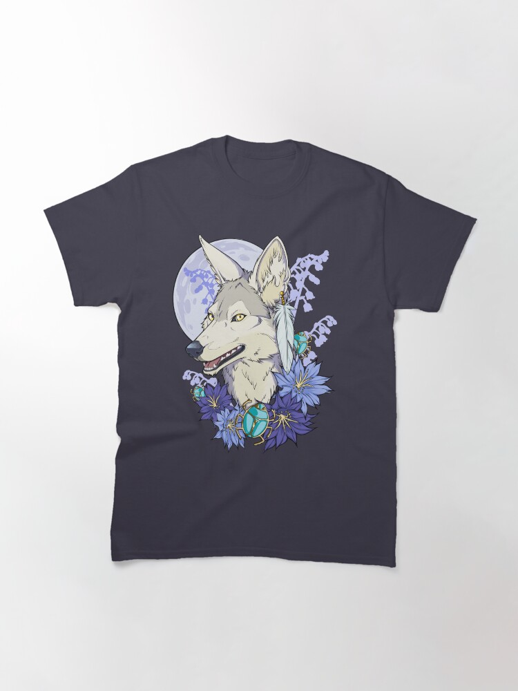 Thumbnail 2 of 7, Classic T-Shirt, Ivory Jackal Blue Moon designed and sold by cybercat.