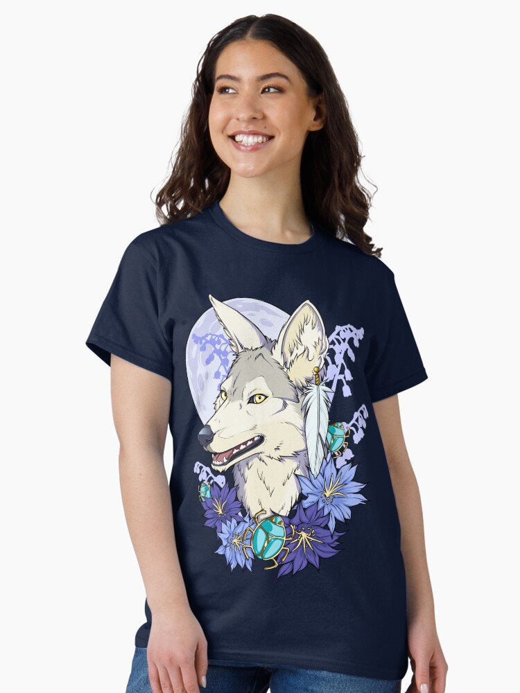 Thumbnail 1 of 7, Classic T-Shirt, Ivory Jackal Blue Moon designed and sold by cybercat.