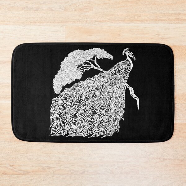 Item preview, Peacock on Branch | Bird Design designed and sold by Monochromatics by Corie Mae Dark.