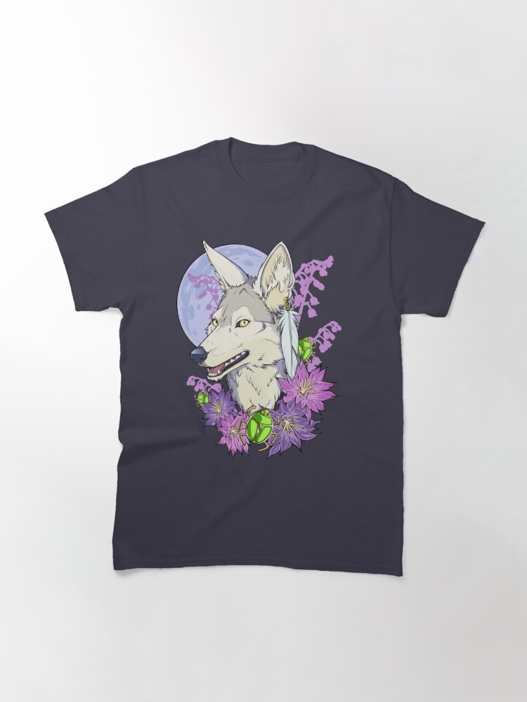 Classic T-Shirt,  Ivory Jackal Magneta Moon  designed and sold by cybercat