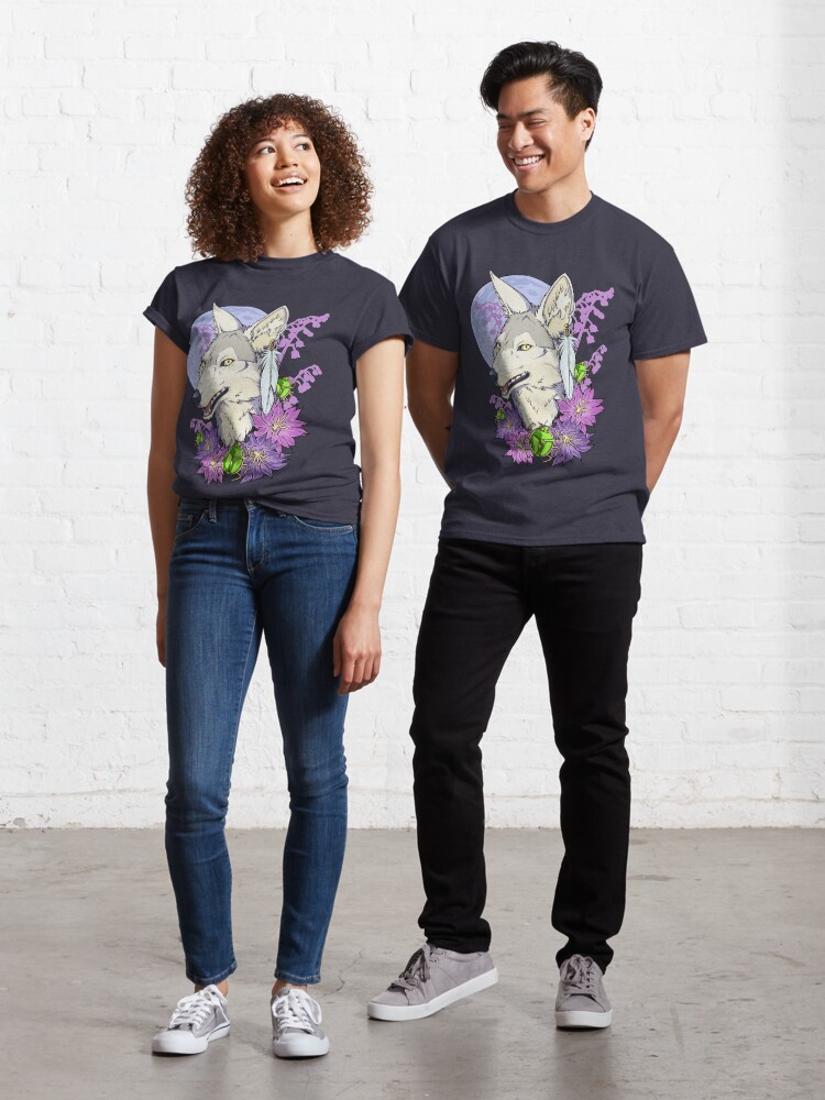 Thumbnail 1 of 7, Classic T-Shirt, Ivory Jackal Magneta Moon designed and sold by cybercat.