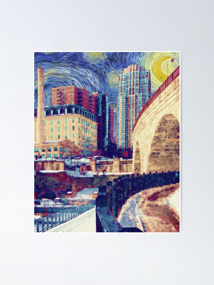 "Minneapolis Minnesota with Starry Night Vincent Van GoghArtistic