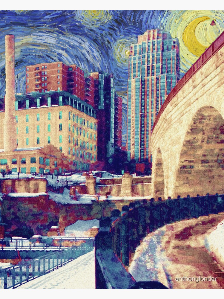 "Minneapolis Minnesota with Starry Night Vincent Van GoghArtistic