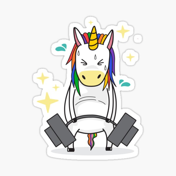 Unicorn Weightlifting, Unicorn Lifting Weights, Funny Gym quote, I'm not a gym  rat I'm a gym unicorn, cute gift Sticker for Sale by orbantimea58