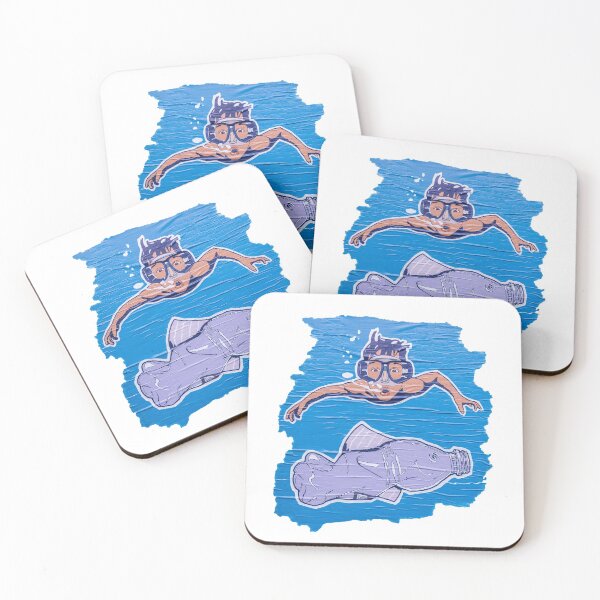 Item preview, A boy swimming finds a fish in a plastic bottle designed and sold by brambillasimone.