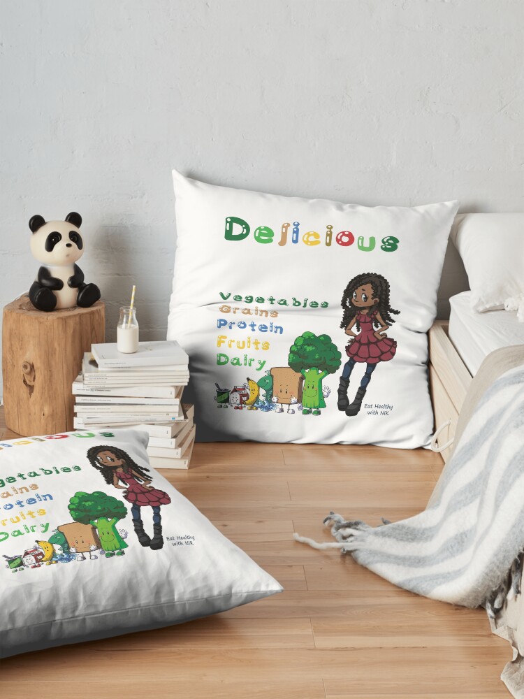 Alternate view of DELICIOUS Eat Healthy with NIK Floor Pillow