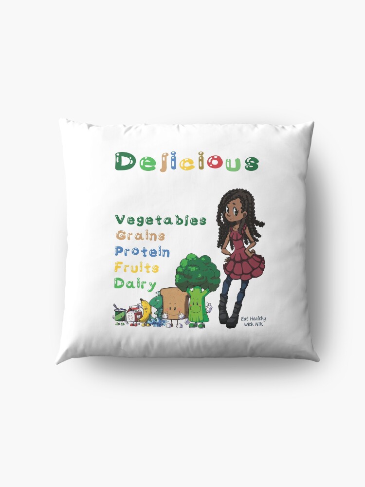 Alternate view of DELICIOUS Eat Healthy with NIK Floor Pillow