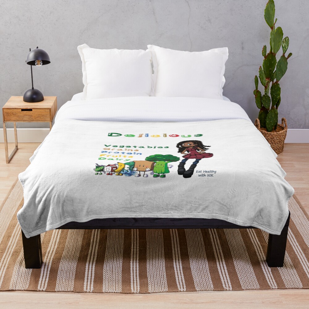DELICIOUS Eat Healthy with NIK Throw Blanket