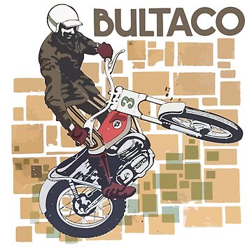 Artwork thumbnail, Bultaco Moto Rider Jumping In Action by MaverickMoto