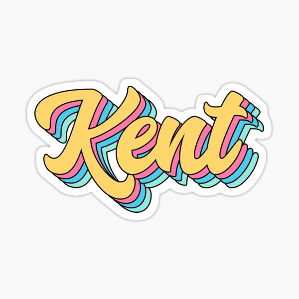 Item preview, Kent Retro Yellow Script designed and sold by modeoftravel.