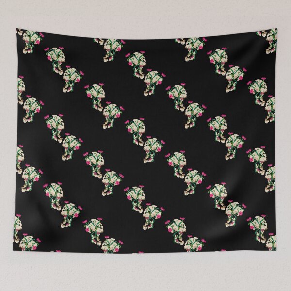Item preview, twin pink flower skulls designed and sold by kyrnn.