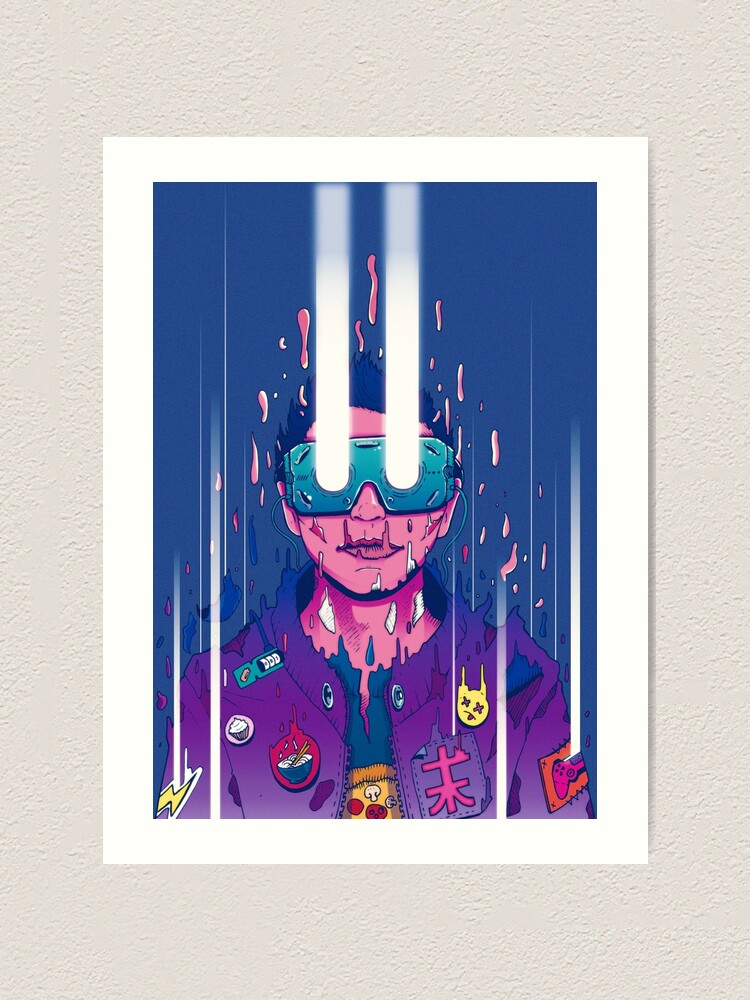 Alternate view of Cyberpunk afterlife soul transmission! Art Print