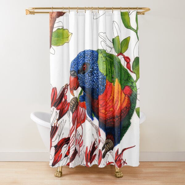 Rainbow Lorikeet Australian Bird Shower Curtain