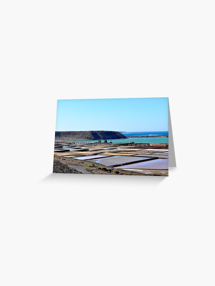 Thumbnail 1 of 2, Greeting Card, Morning on the salt flats of Janubio Lanzarote Canary Island designed and sold by alexcorse.