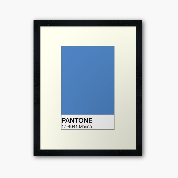 Marina Blue Pantone Shade Framed Art Print