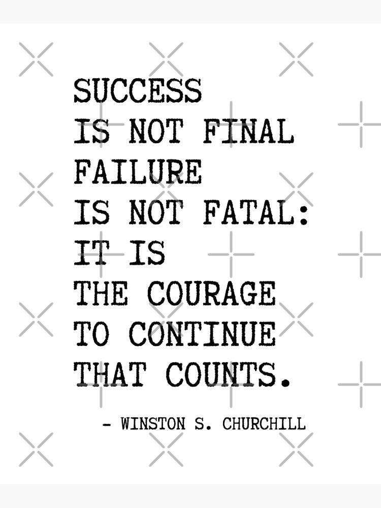 Thumbnail 3 of 3, Canvas Print, Churchill's quote, Success is not final failure designed and sold by corbrand.
