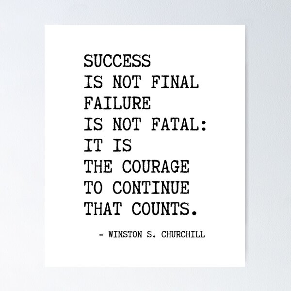 Item preview, Churchill's quote, Success is not final failure designed and sold by corbrand.