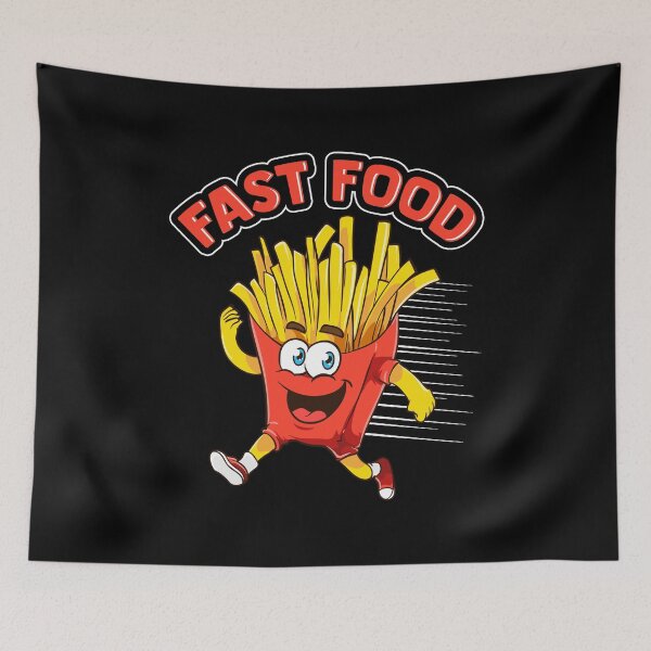 Item preview, Cute & Funny Fast Food Running French Fries Joke designed and sold by perfectpresents.