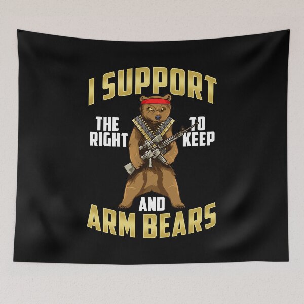 Item preview, Funny I Support The Right To Arm Bears Gun Pun designed and sold by perfectpresents.