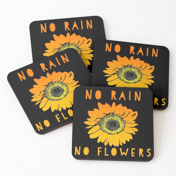 Item preview, Motivational Inspirational and Positive quote - No rain no flowers  typography text art by Word Fandom - wordfandom designed and sold by Kerry Pritchard.