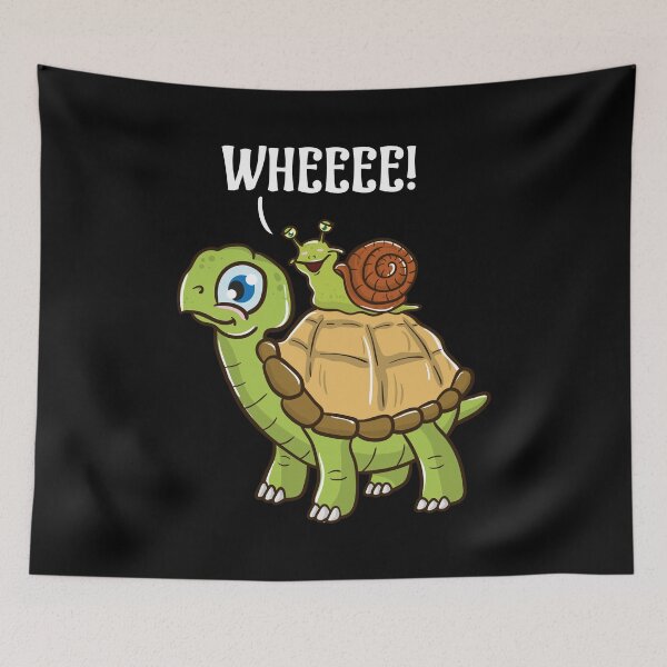 Item preview, Cute & Funny Snail Riding on Turtle Yelling Wheee! designed and sold by perfectpresents.