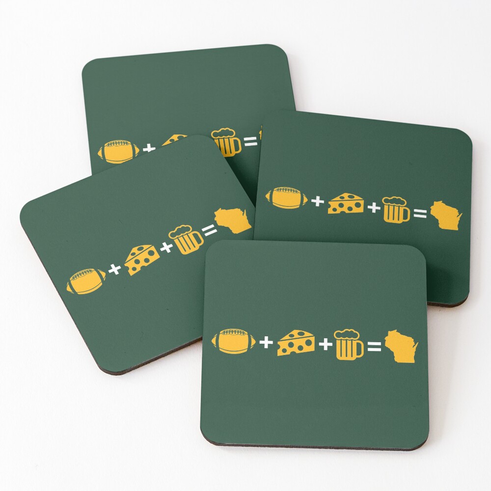 Wisconsin Math - Green 1 Coasters (Set of 4)