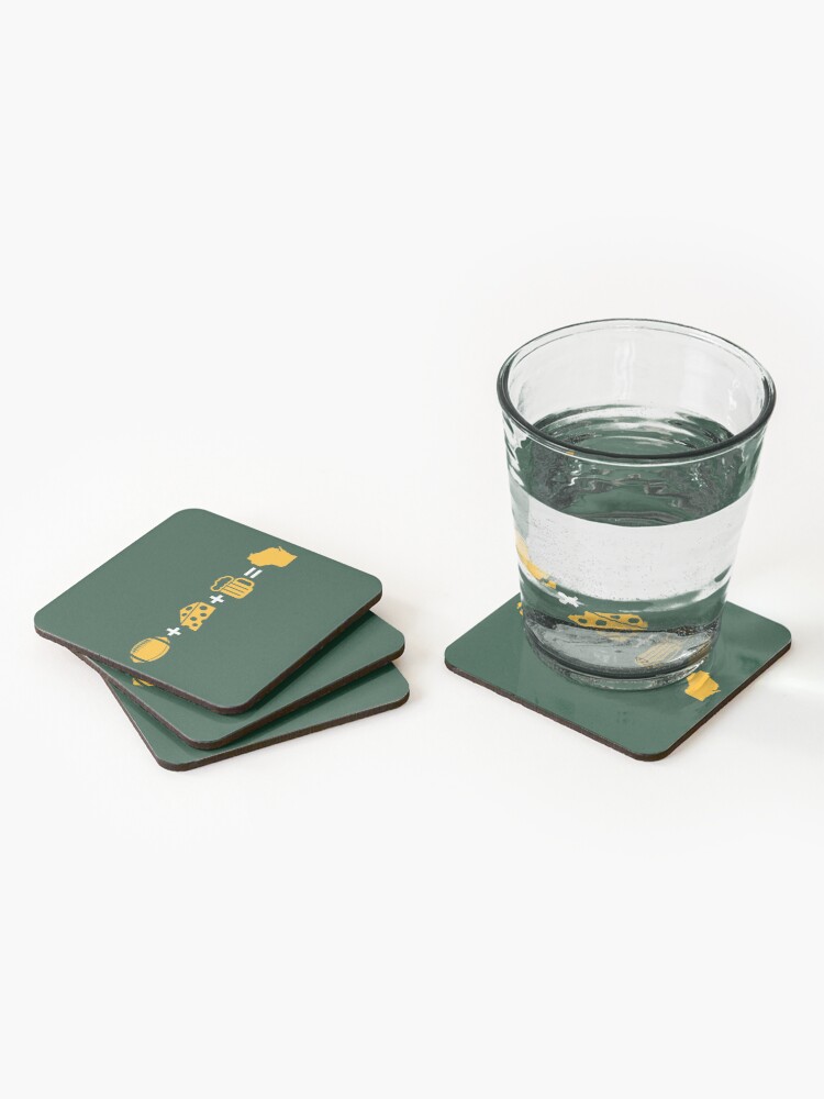Alternate view of Wisconsin Math - Green 1 Coasters (Set of 4)