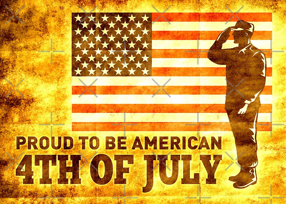 American Soldier Saluting Flag 4th Of July By Patrimonio Redbubble