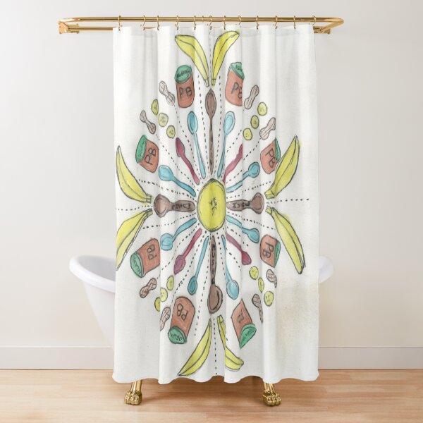 Banana Mush Mandala #1 Shower Curtain