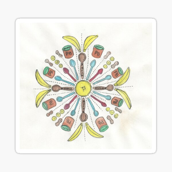 Banana Mush Mandala #1 Sticker