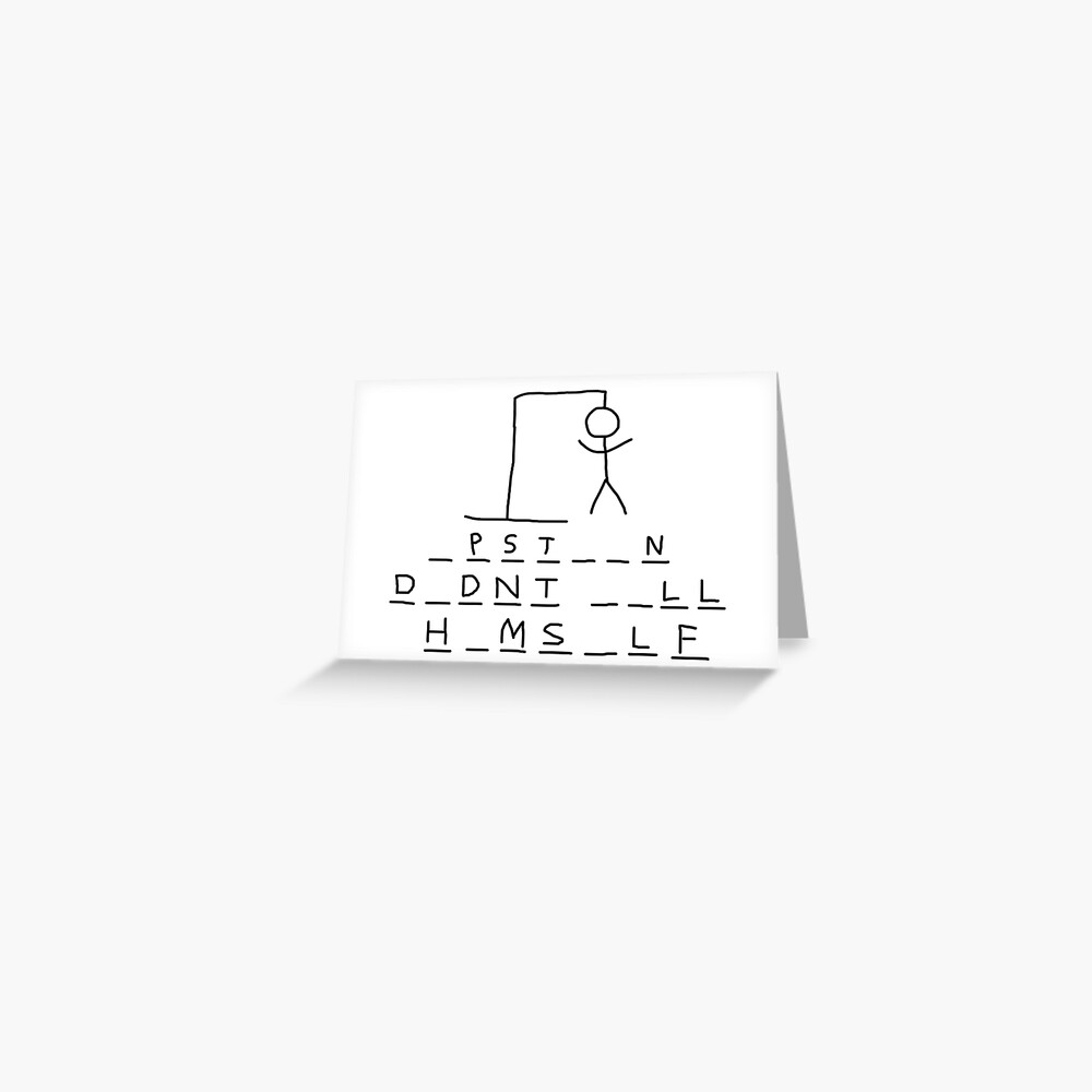 hangman birthday card