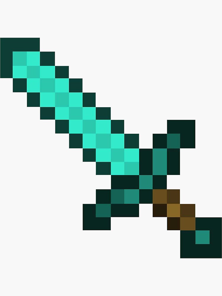 Thumbnail 3 of 3, Sticker, Minecraft Diamond Sword designed and sold by nina2709.