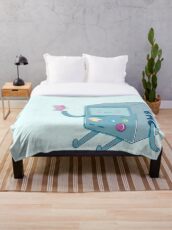 Bmo & Butterfly (Adventure Time) Throw Blanket