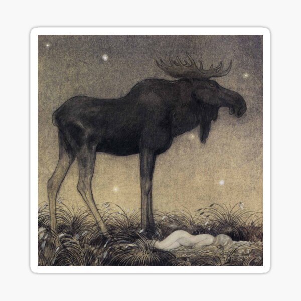 Item preview, Leap The Elk And Princess Tuvstarr by John Bauer designed and sold by immortalpeaches.