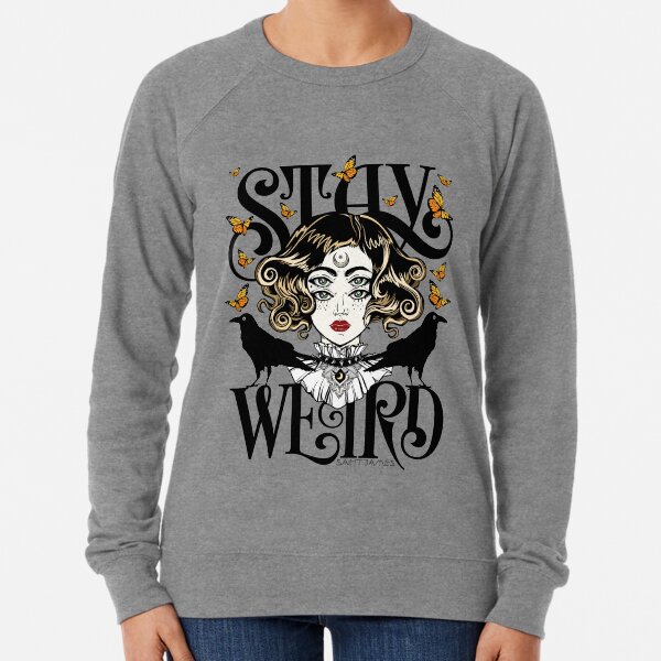 Rose and The Ravens {Stay Weird} Versión en color Sudadera ligera