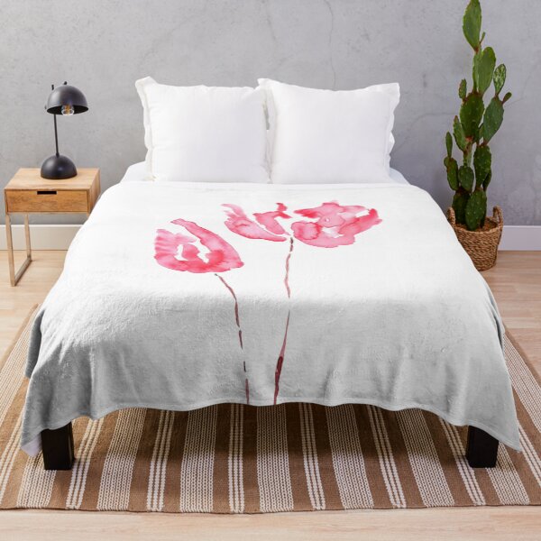Item preview, hand painted two red tulip watercolor designed and sold by ColorandColor.