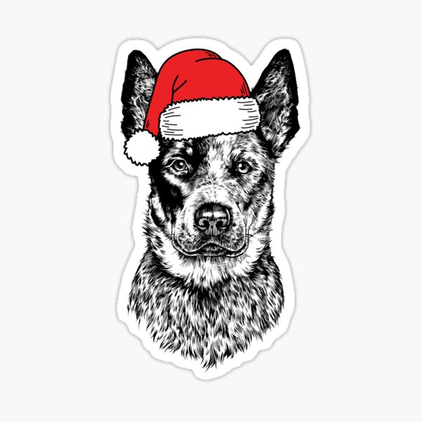 Aperçu de l'œuvre Christmas Heeler Santa Dog Holiday créée et vendue par thepawster.