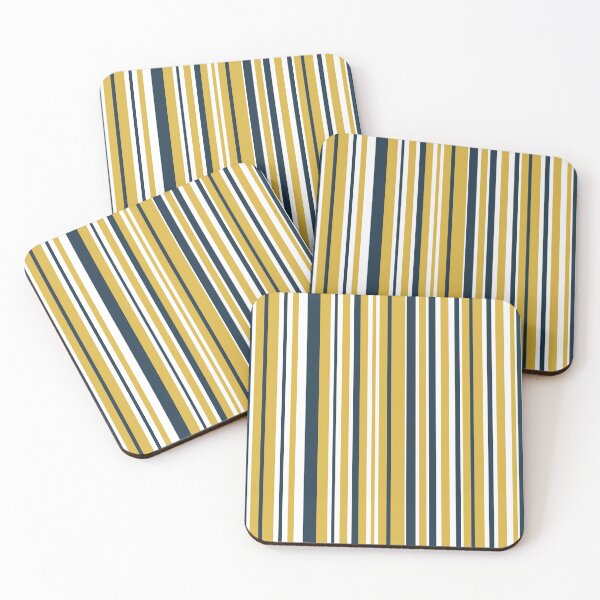 Item preview, Mustard Yellow Navy Blue and White Stripes Minimalist Color Block Pattern designed and sold by kierkegaard.