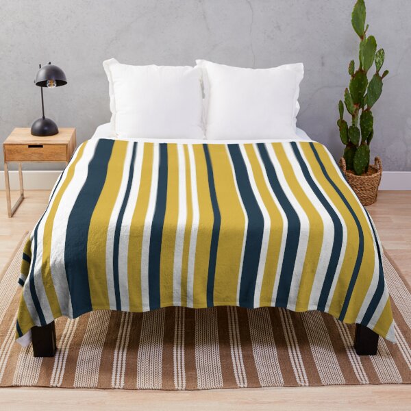Item preview, Mustard Yellow Navy Blue and White Stripes Minimalist Color Block Pattern designed and sold by kierkegaard.