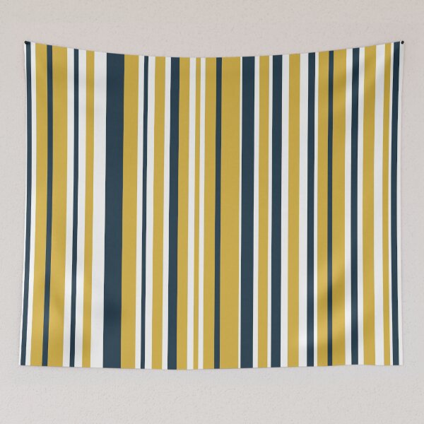 Item preview, Mustard Yellow Navy Blue and White Stripes Minimalist Color Block Pattern designed and sold by kierkegaard.