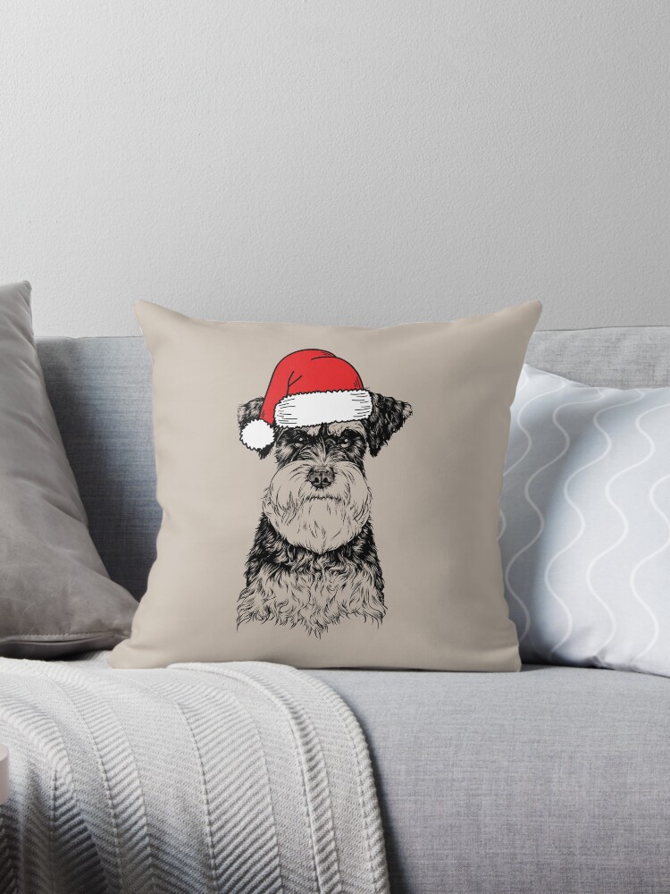 Schnauzer shop christmas pillow