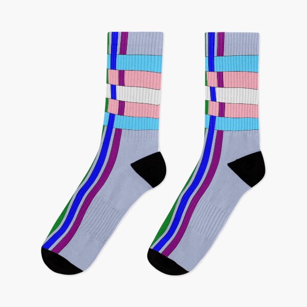 Item preview, TransPride Sox - Rainbow Weave designed and sold by CaffeineDrip.