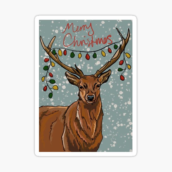 Christmas Stag Sticker