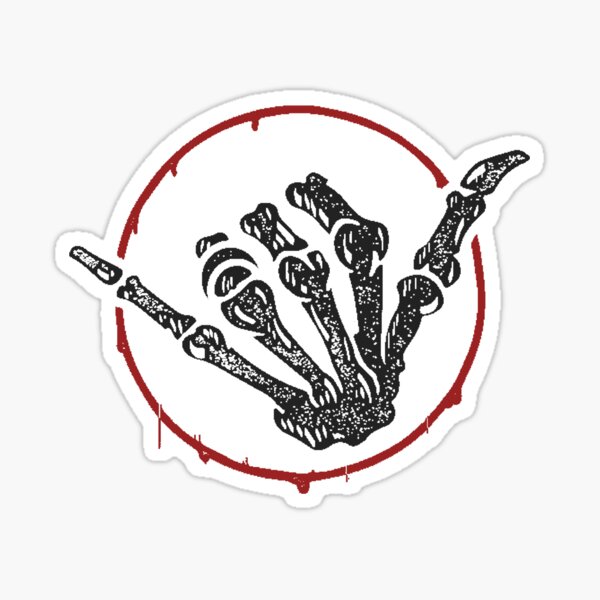 Skeleton Shaka Sticker for Sale by OldSchoolRetro  Redbubble